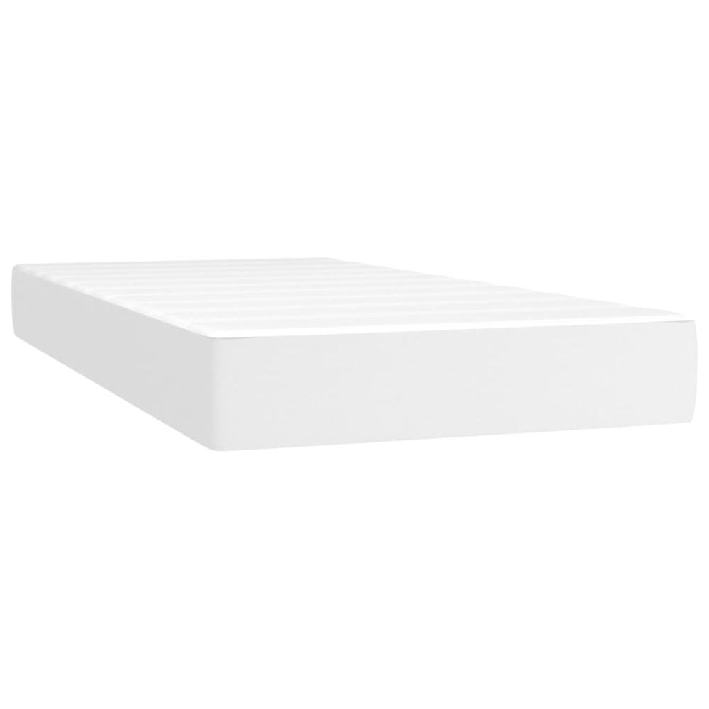 Pocket Spring Bed Mattress White 39.4"x74.8"x7.9" Twin Faux Leather. Picture 1