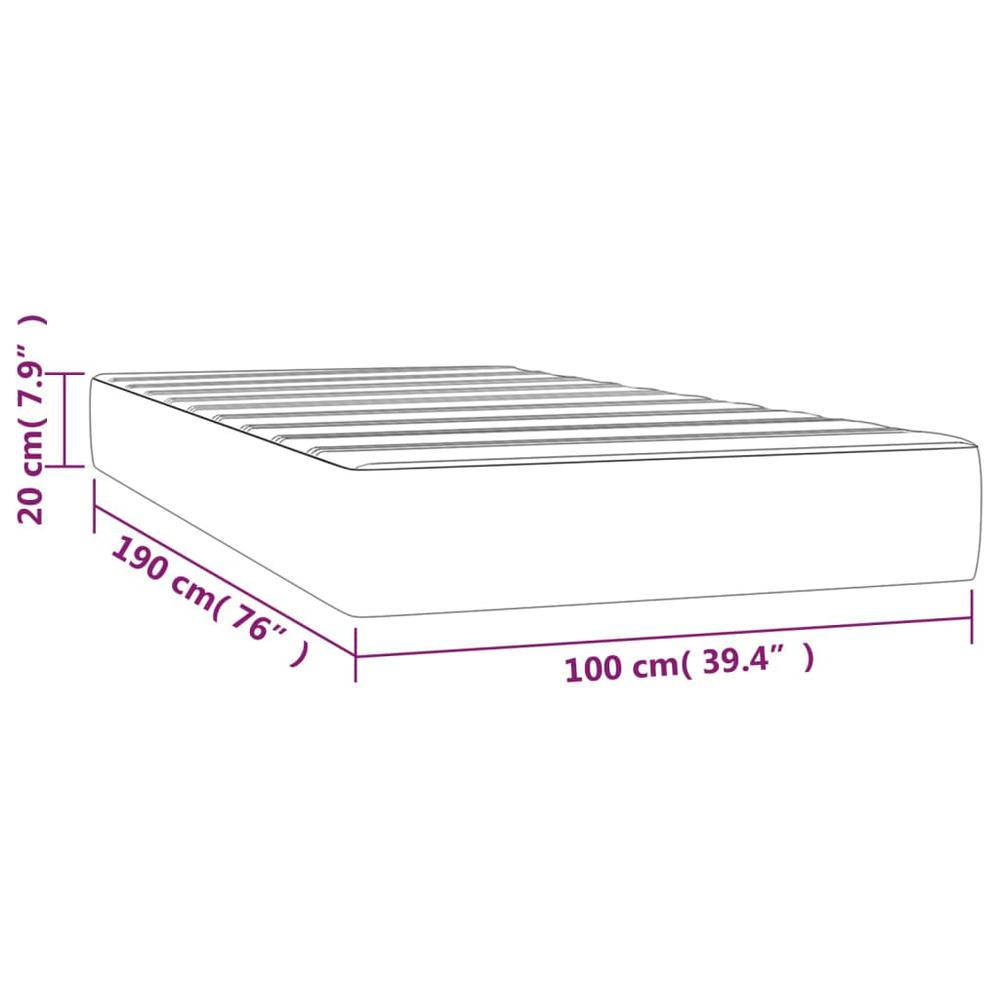 Pocket Spring Bed Mattress Light Gray 39.4"x74.8"x7.9" Twin Velvet. Picture 6
