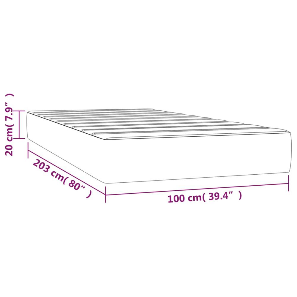 Pocket Spring Bed Mattress Dark Gray 39.4"x79.9"x7.9" Twin XL Velvet. Picture 6