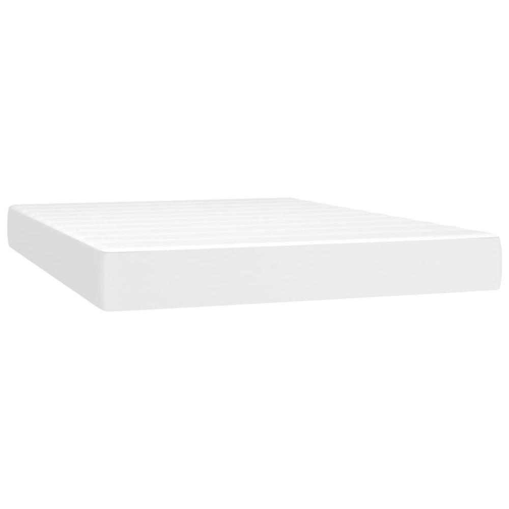 Pocket Spring Bed Mattress White 53.9"x74.8"x7.9" Full Faux Leather. Picture 1