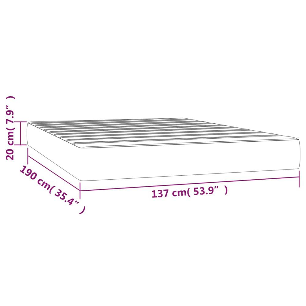 Pocket Spring Bed Mattress Light Gray 53.9"x74.8"x7.9" Full Velvet. Picture 6