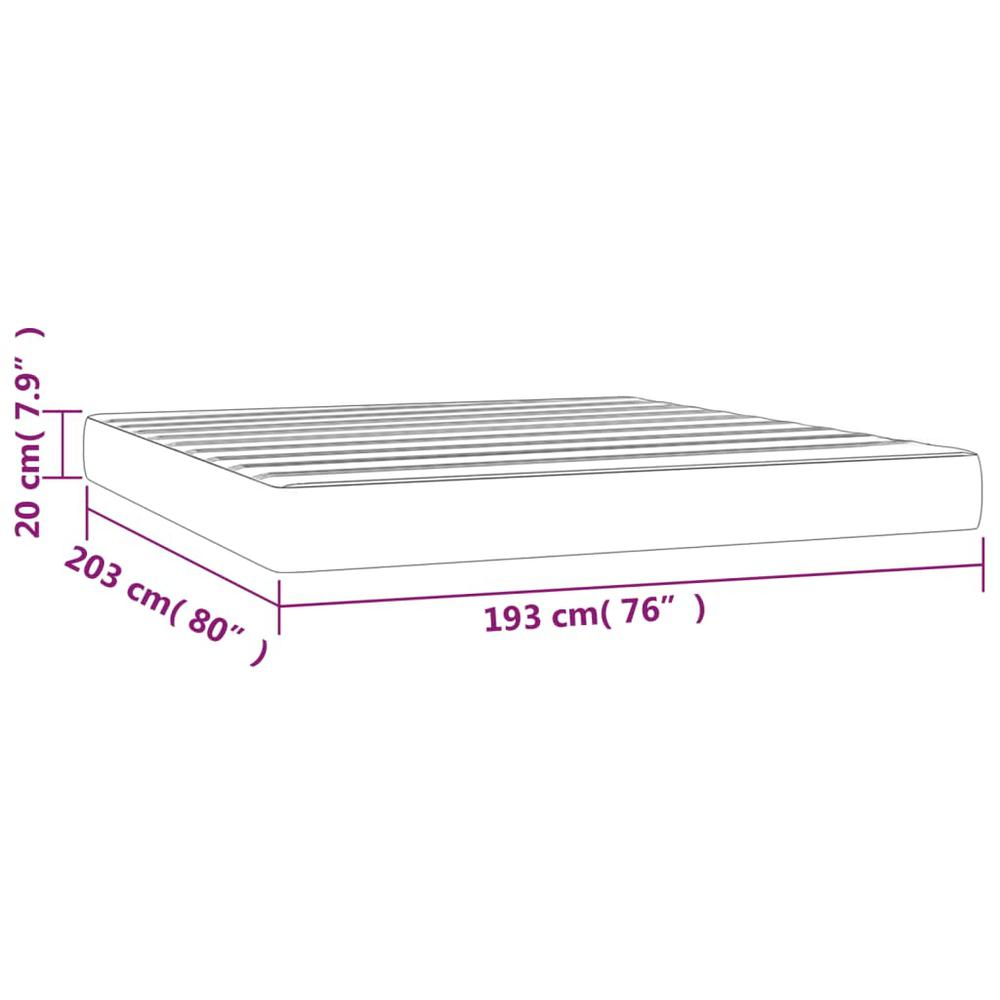 Pocket Spring Bed Mattress Light Gray 76"x79.9"x7.9" King Fabric. Picture 6