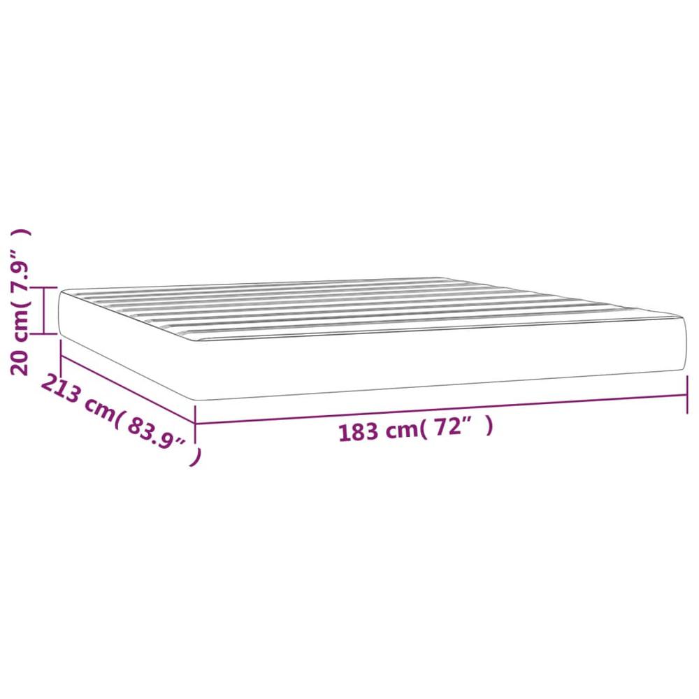 Pocket Spring Bed Mattress Light Gray 72"x83.9"x7.9" California King Fabric. Picture 6