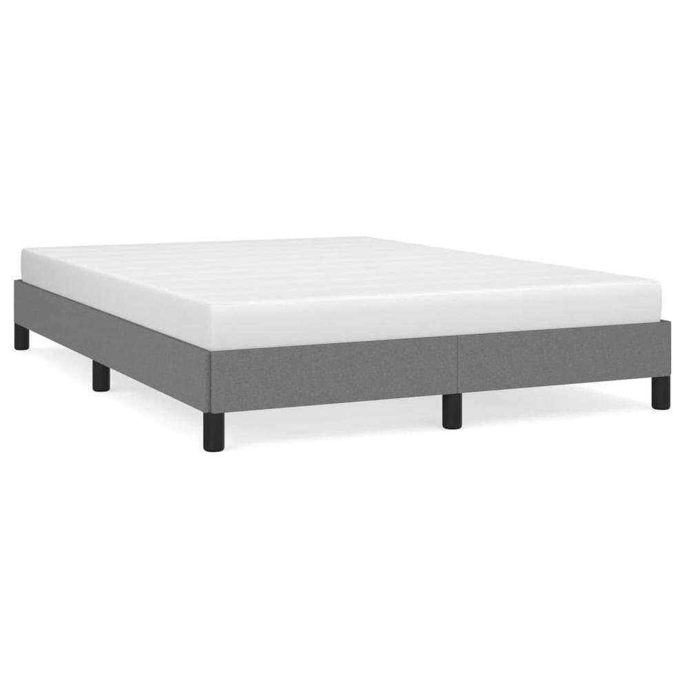 Bed Frame Dark Gray 53.9"x74.8" Full Fabric. Picture 1