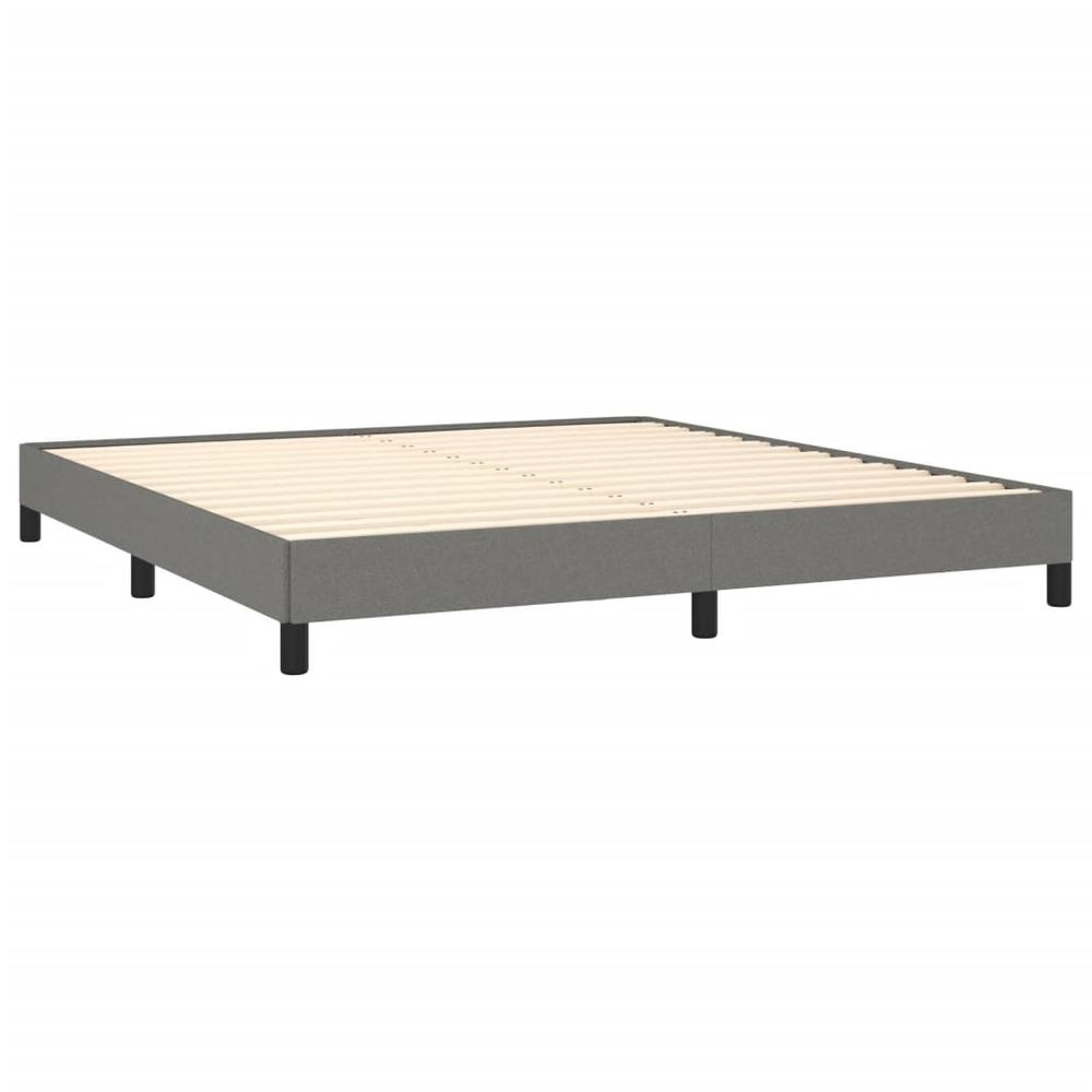 Bed Frame Dark Gray 59.8"x79.9" Queen Fabric. Picture 3