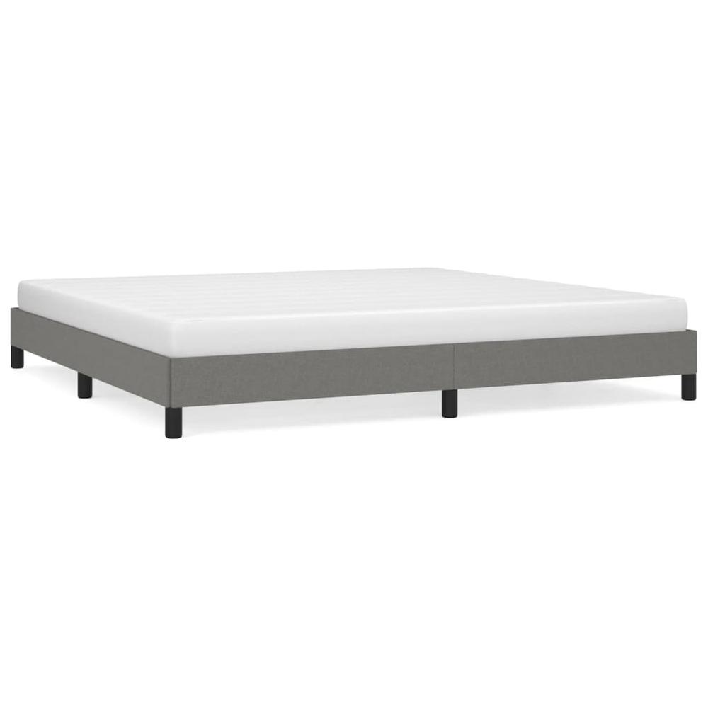 Bed Frame Dark Gray 76"x79.9" King Fabric. Picture 1