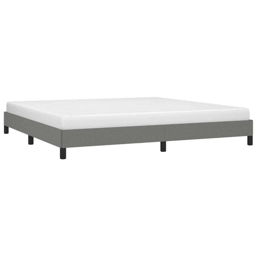 Bed Frame Dark Gray 76"x79.9" King Fabric. Picture 2