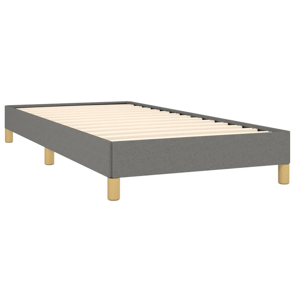 Bed Frame Dark Gray 39.4"x74.8" Twin Fabric. Picture 3