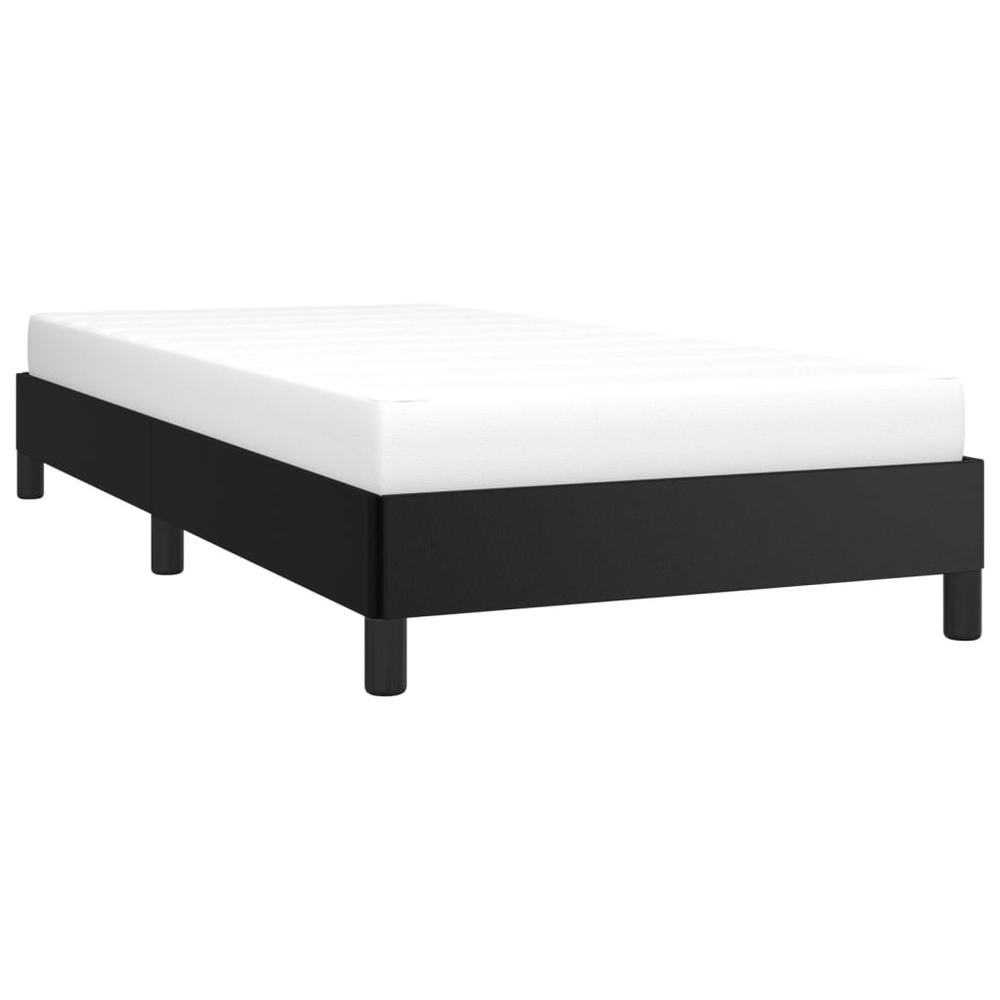 Bed Frame Black 39.4"x74.8" Twin Faux Leather. Picture 2