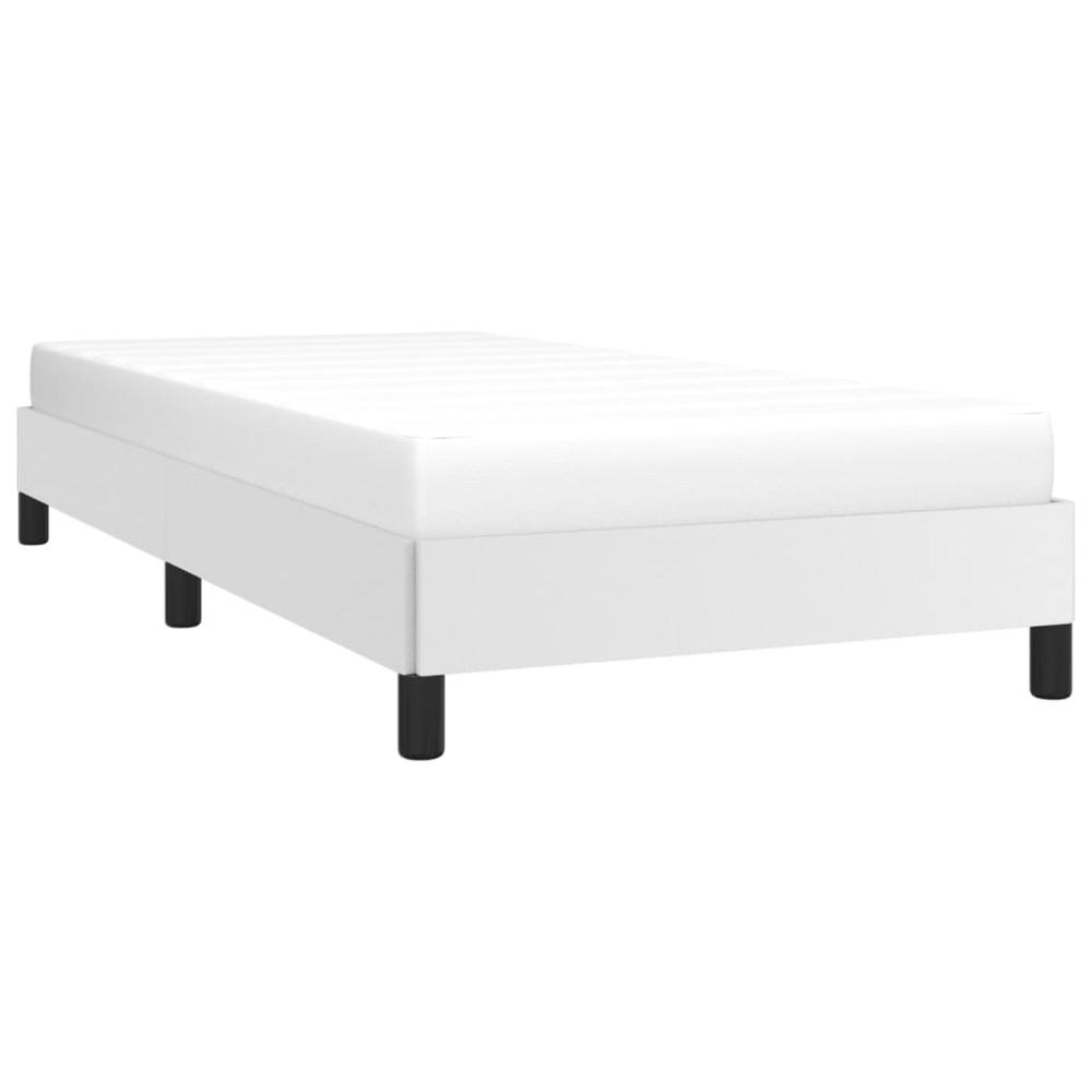Bed Frame White 39.4"x79.9" Twin XL Faux Leather. Picture 2