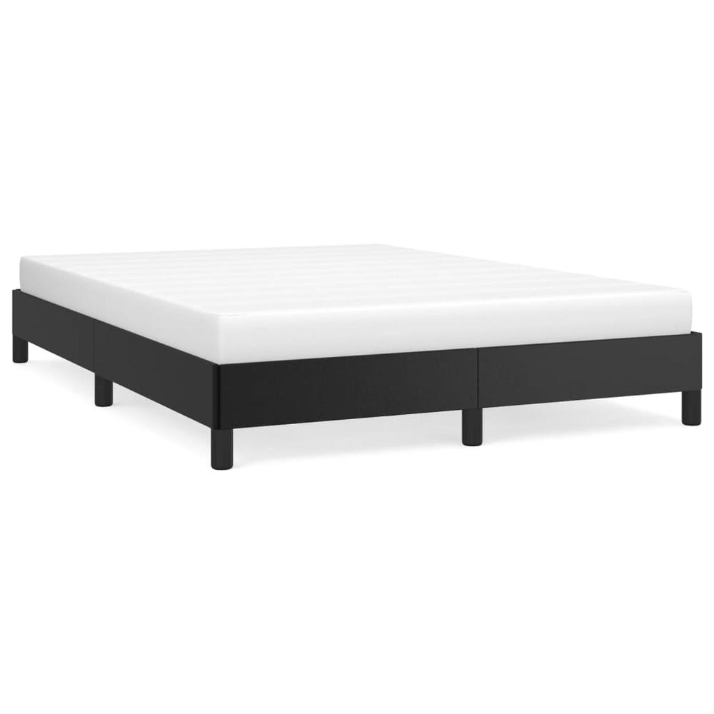 Bed Frame Black 53.9"x74.8" Full Faux Leather. Picture 1