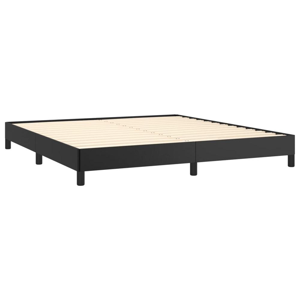 Bed Frame Black 59.8"x79.9" Queen Faux Leather. Picture 3