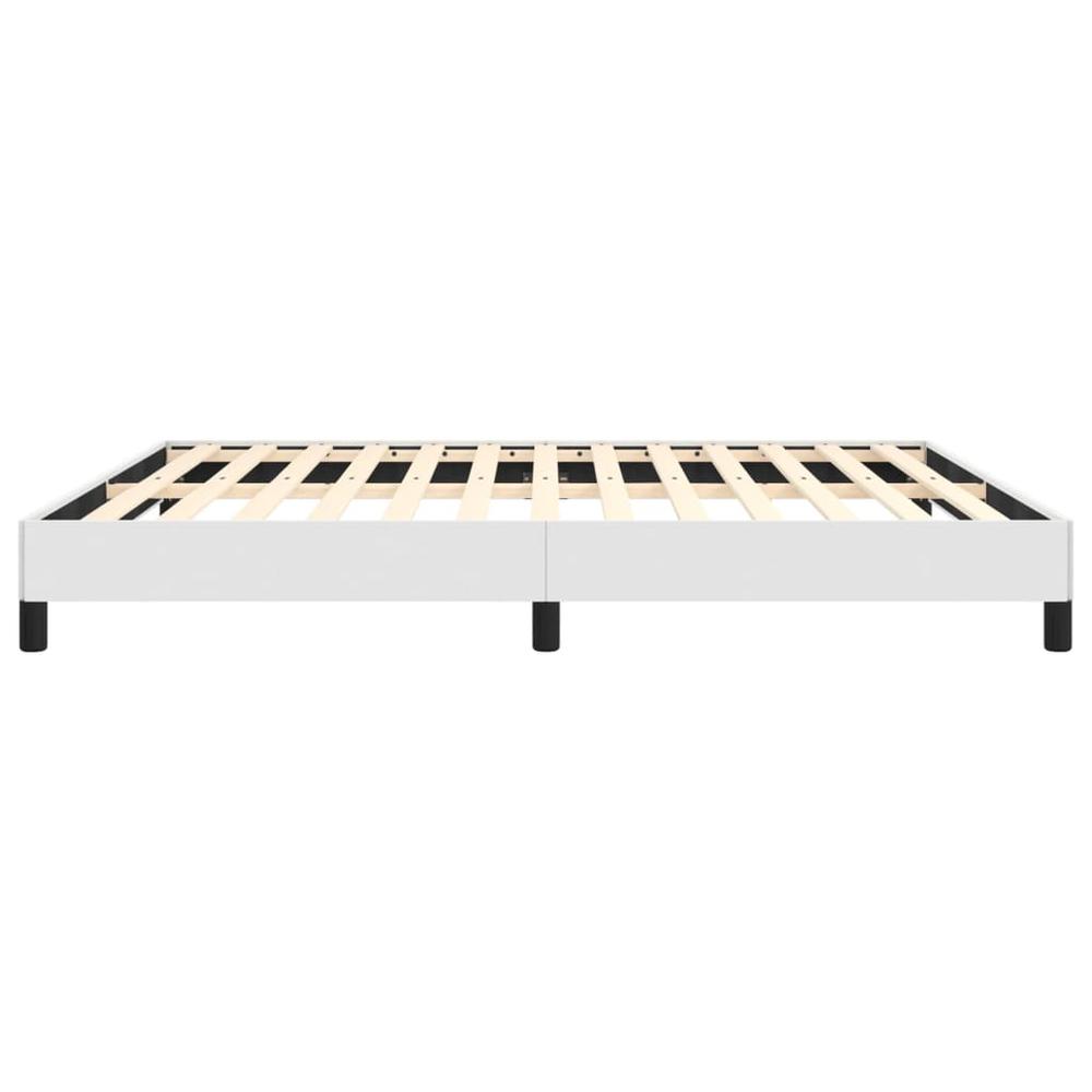 Bed Frame White 59.8"x79.9" Queen Faux Leather. Picture 5