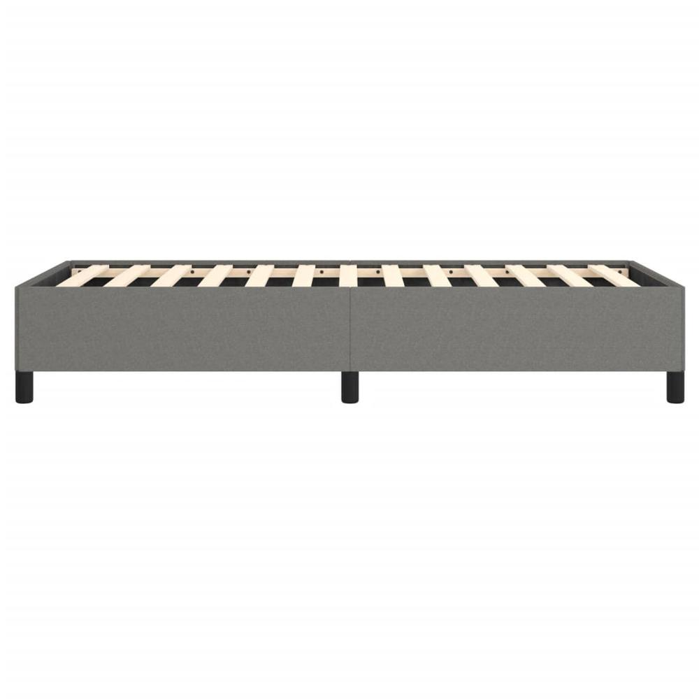 Bed Frame Dark Gray 39.4"x74.8" Twin Fabric. Picture 5