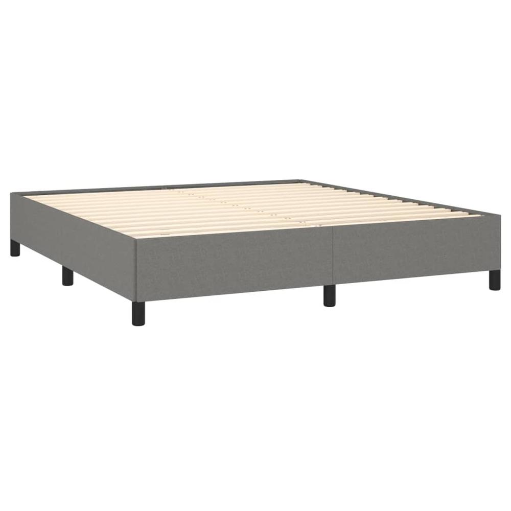 Bed Frame Dark Gray 59.8"x79.9" Queen Fabric. Picture 3