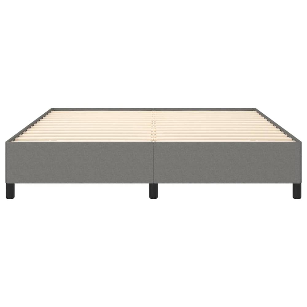 Bed Frame Dark Gray 59.8"x79.9" Queen Fabric. Picture 4