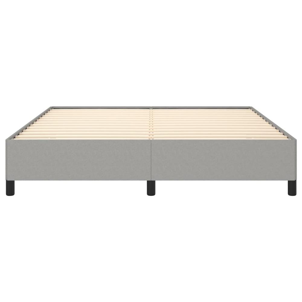 Bed Frame Light Gray 76"x79.9" King Fabric. Picture 4
