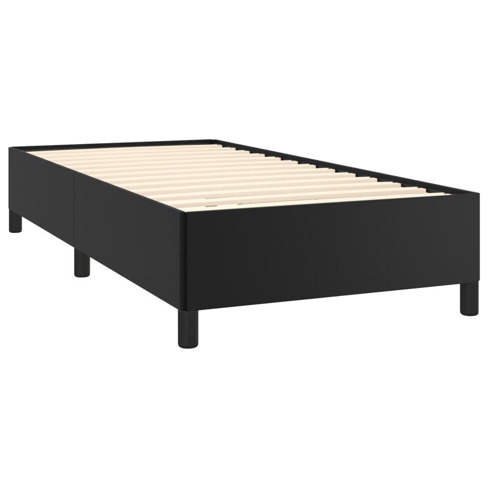 Bed Frame Black 39.4"x74.8" Twin Faux Leather. Picture 3