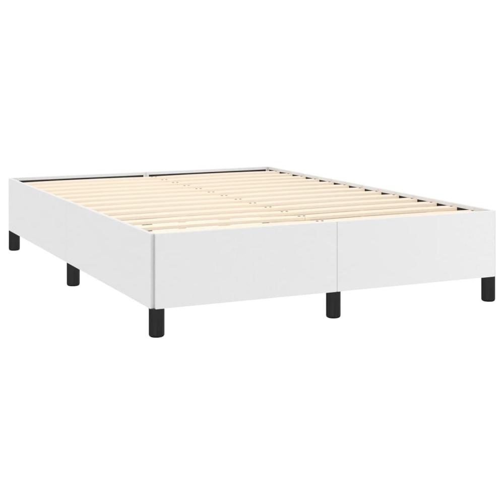 Bed Frame White 53.9"x74.8" Full Faux Leather. Picture 3
