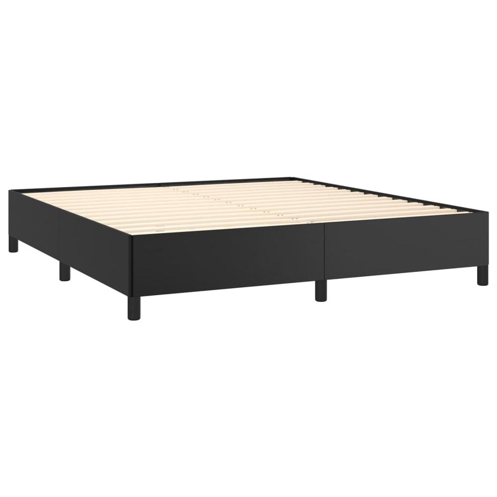 Bed Frame Black 72"x83.9" California King Faux Leather. Picture 3