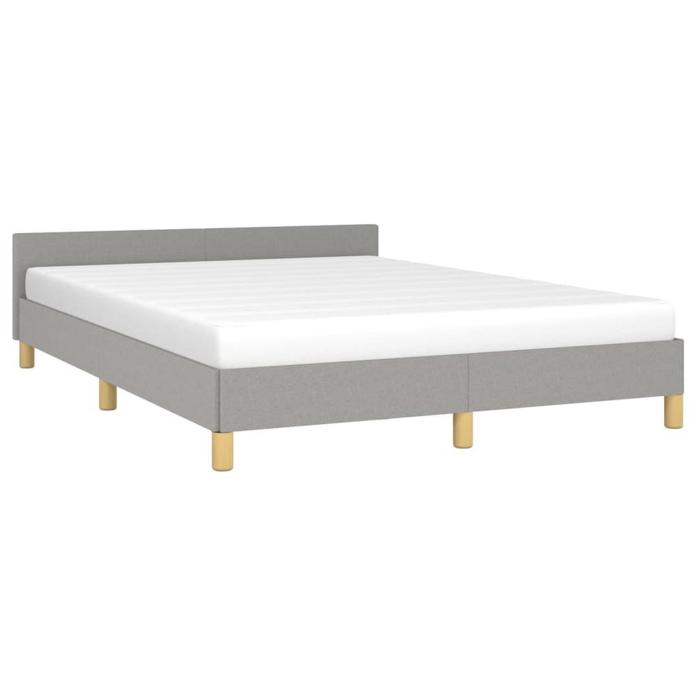 Bed Frame with Headboard Light Gray 53.9"x74.8" Full Fabric. Picture 2
