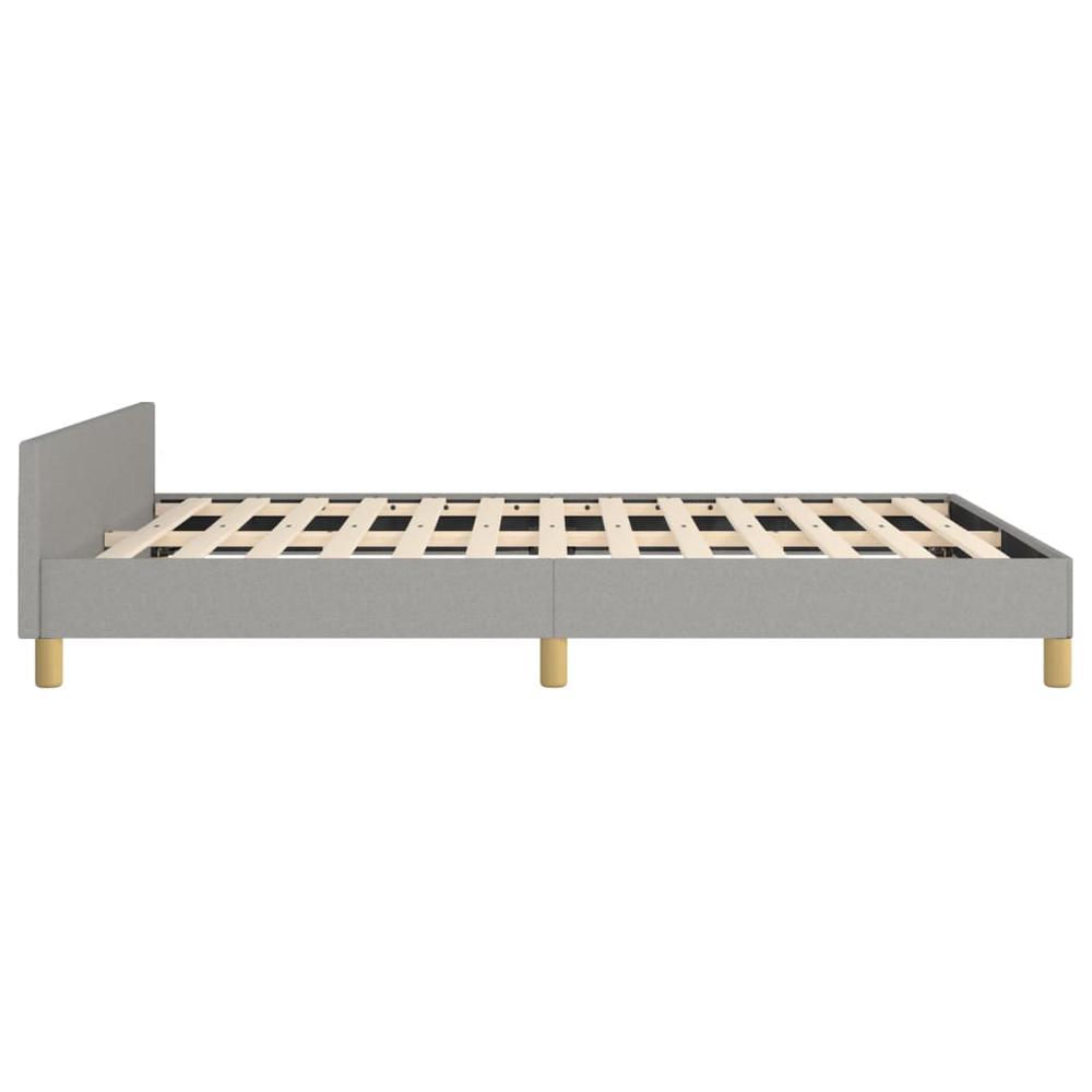 Bed Frame with Headboard Light Gray 53.9"x74.8" Full Fabric. Picture 5