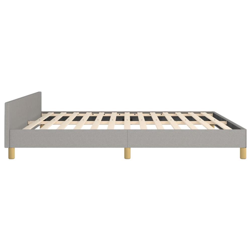 Bed Frame with Headboard Light Gray 76"x79.9" King Fabric. Picture 5