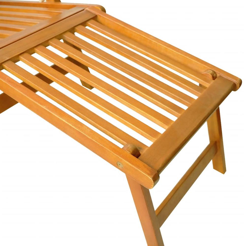 Patio Deck Chair with Footrest and Table Solid Wood Acacia. Picture 8