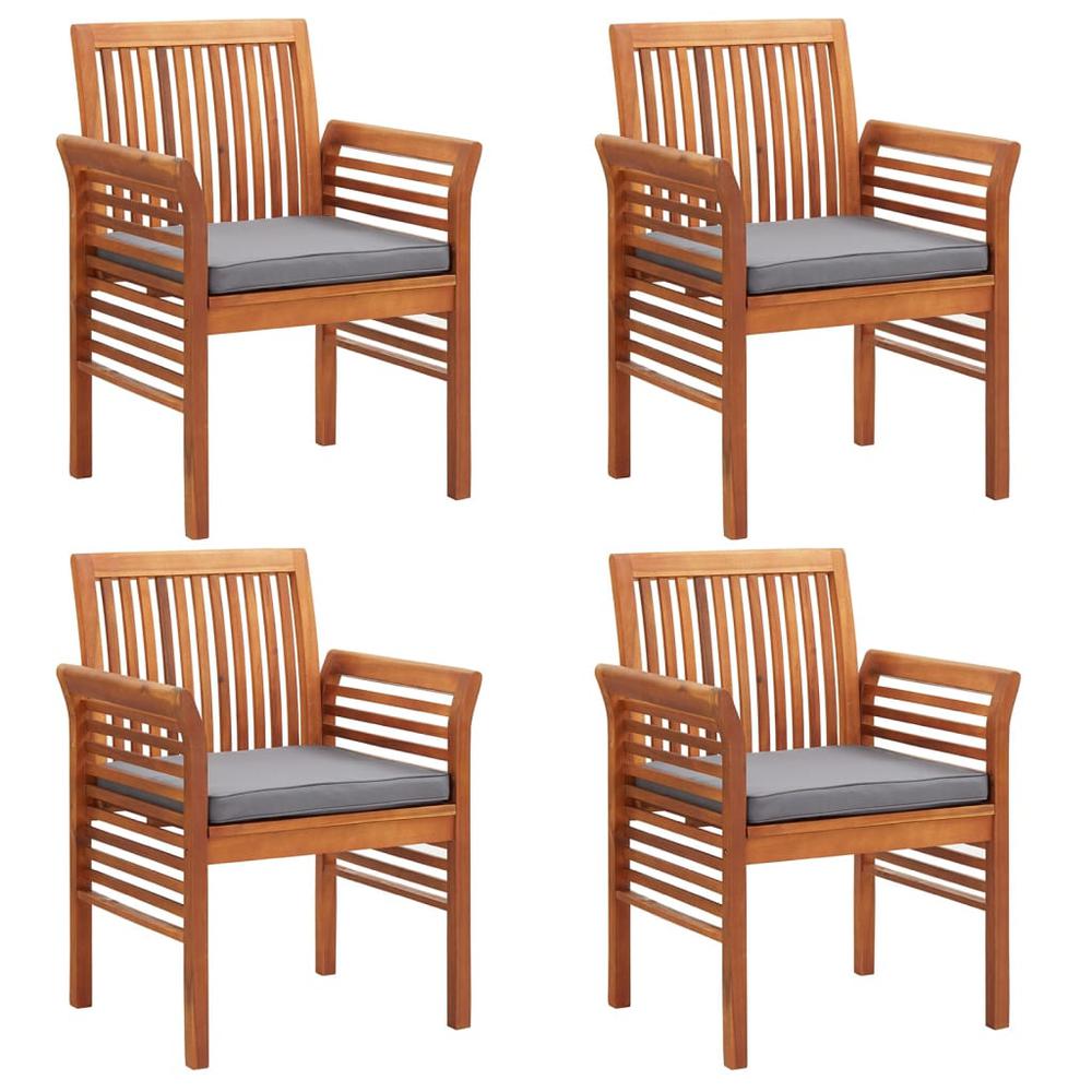 Patio Dining Chairs with Cushions 4 pcs Solid Wood Acacia. Picture 7