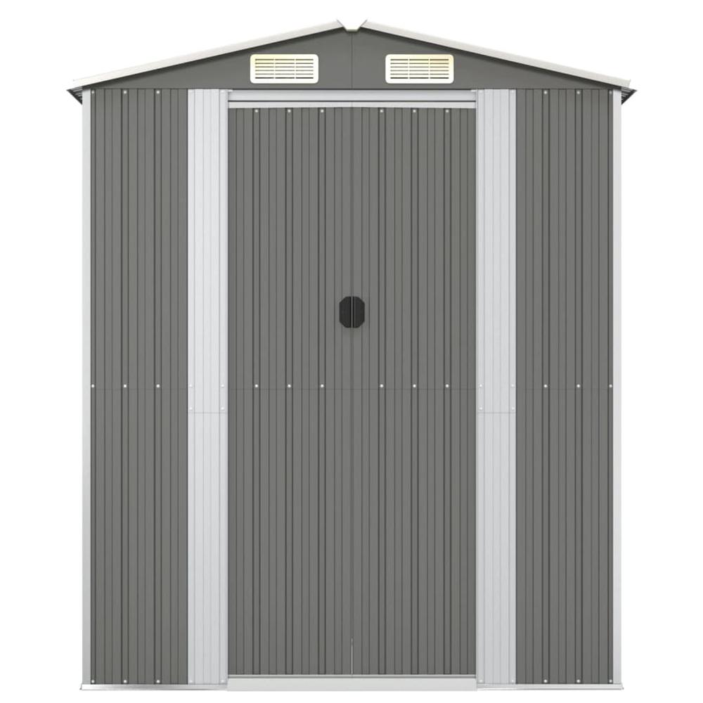 Garden Shed Light Gray 75.6"x42.5"x87.8" Galvanized Steel. Picture 2