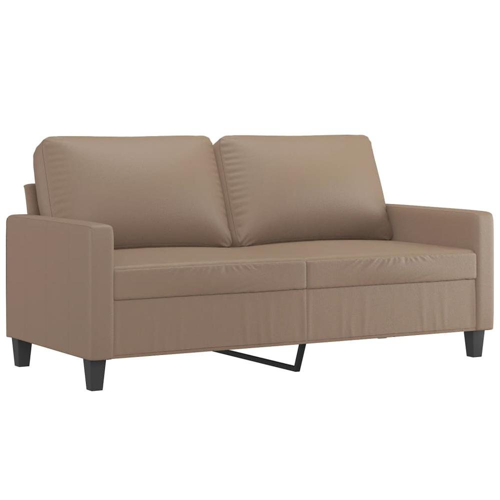 2-Seater Sofa Cappuccino 55.1" Faux Leather. Picture 1