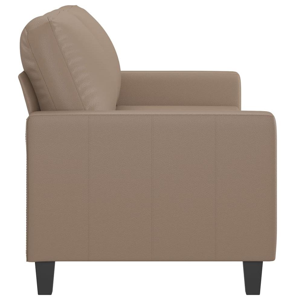 2-Seater Sofa Cappuccino 55.1" Faux Leather. Picture 3
