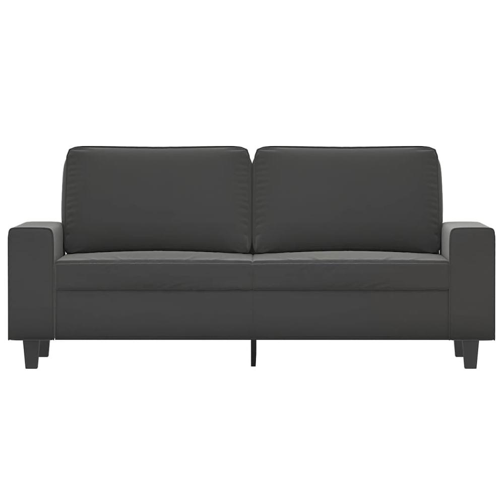 2-Seater Sofa Dark Gray 55.1" Microfiber Fabric. Picture 2