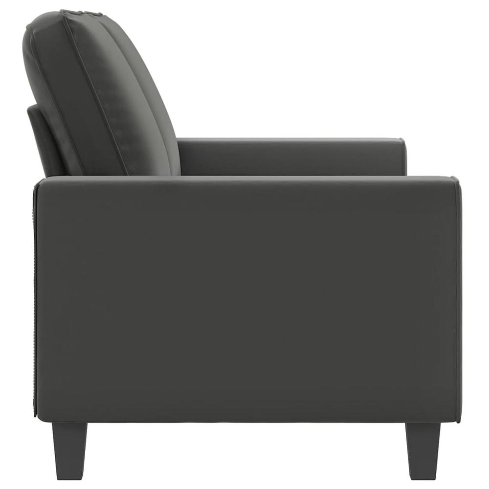 2-Seater Sofa Dark Gray 55.1" Microfiber Fabric. Picture 3