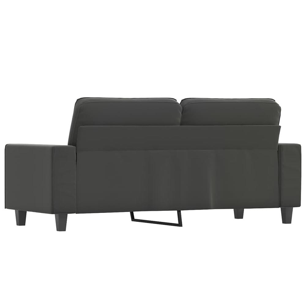 2-Seater Sofa Dark Gray 55.1" Microfiber Fabric. Picture 4