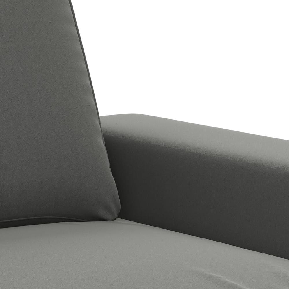 2-Seater Sofa Dark Gray 55.1" Microfiber Fabric. Picture 5