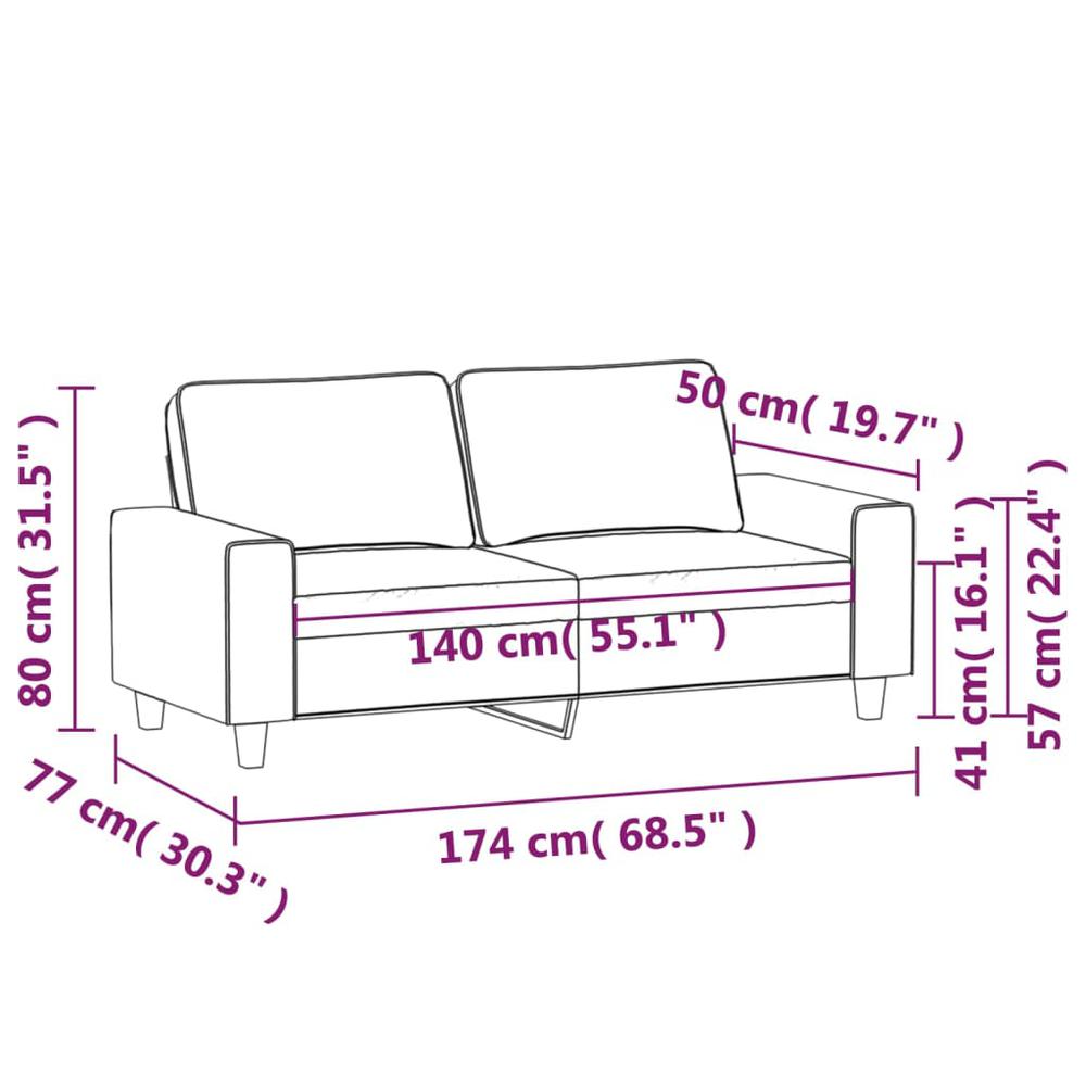 2-Seater Sofa Dark Gray 55.1" Microfiber Fabric. Picture 7