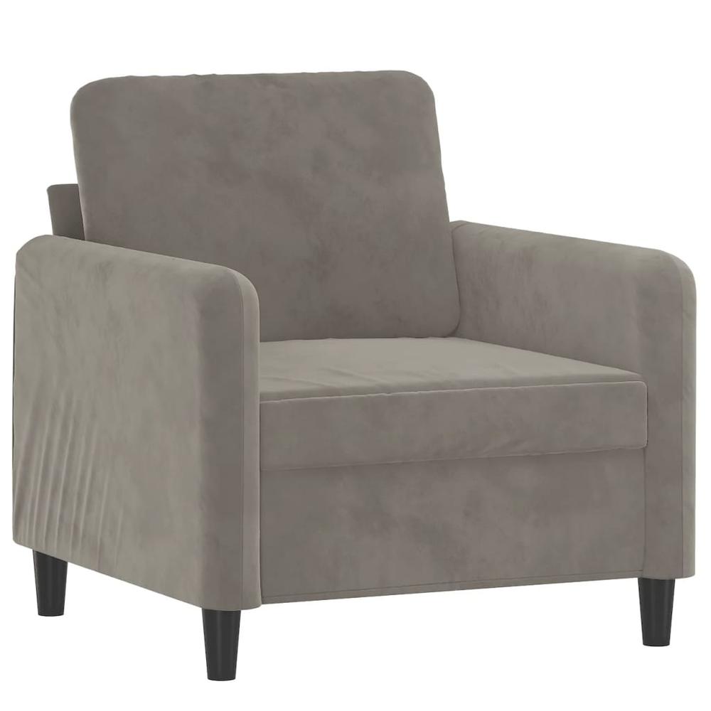 Sofa Chair Light Gray 23.6" Velvet. Picture 1