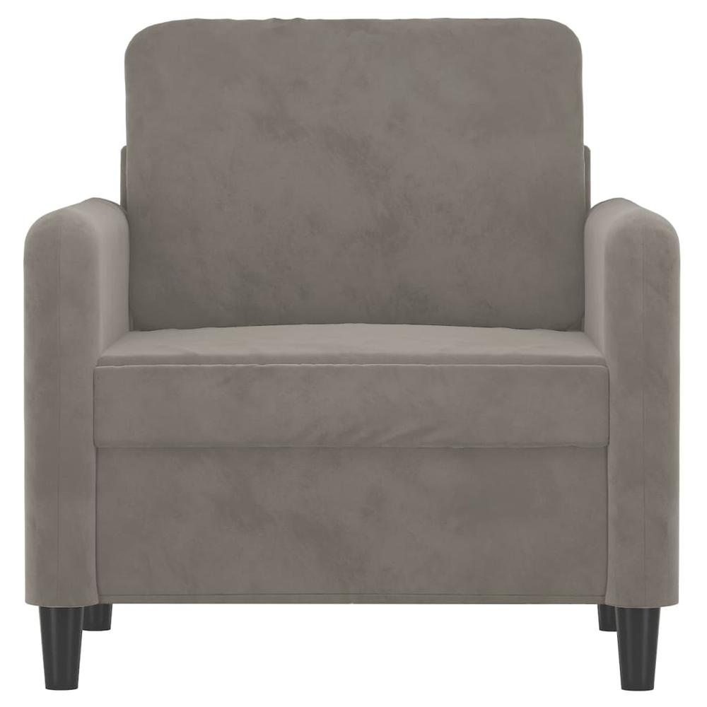 Sofa Chair Light Gray 23.6" Velvet. Picture 2
