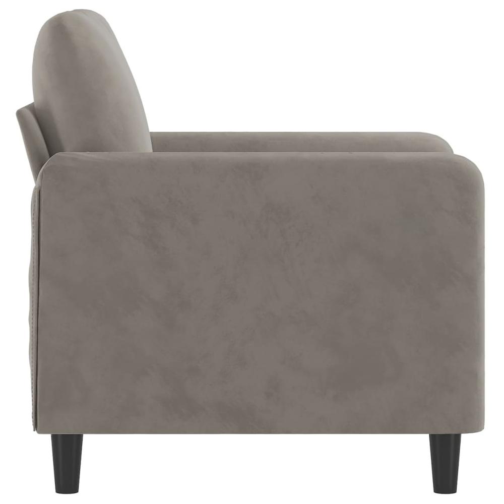 Sofa Chair Light Gray 23.6" Velvet. Picture 3