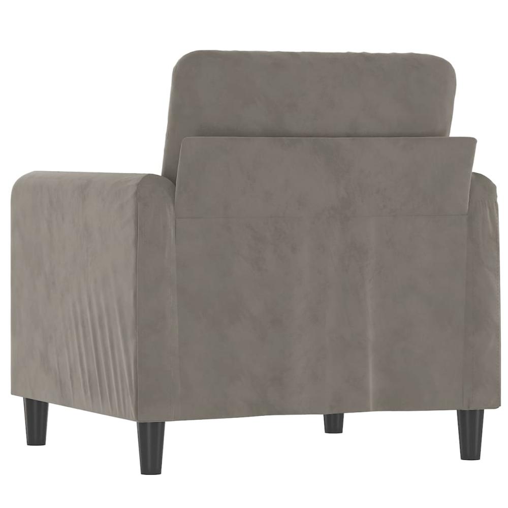 Sofa Chair Light Gray 23.6" Velvet. Picture 4