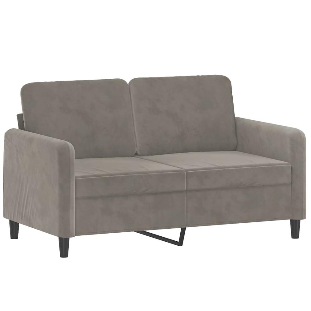 2-Seater Sofa Light Gray 47.2" Velvet. Picture 1