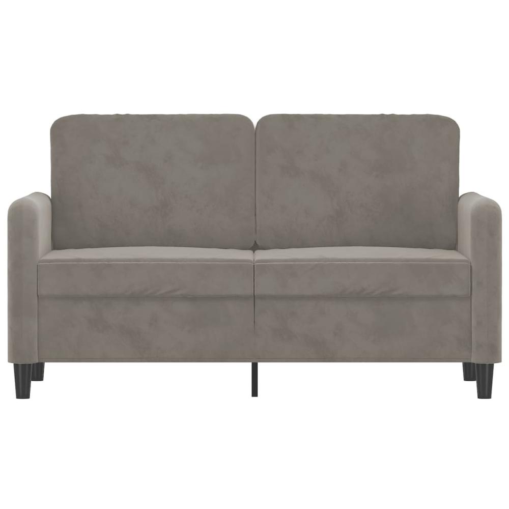 2-Seater Sofa Light Gray 47.2" Velvet. Picture 2