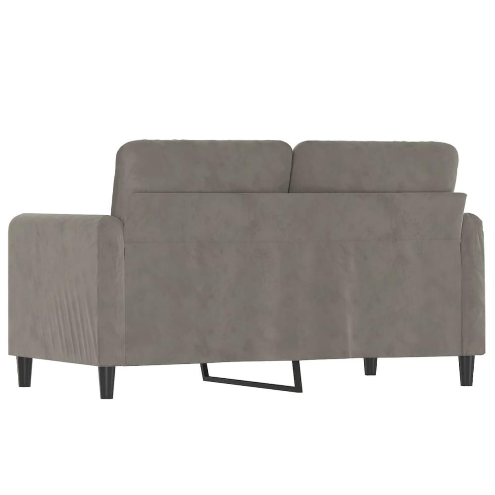 2-Seater Sofa Light Gray 47.2" Velvet. Picture 4