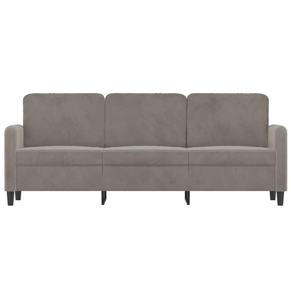 3-Seater Sofa Light Gray 70.9" Velvet. Picture 2