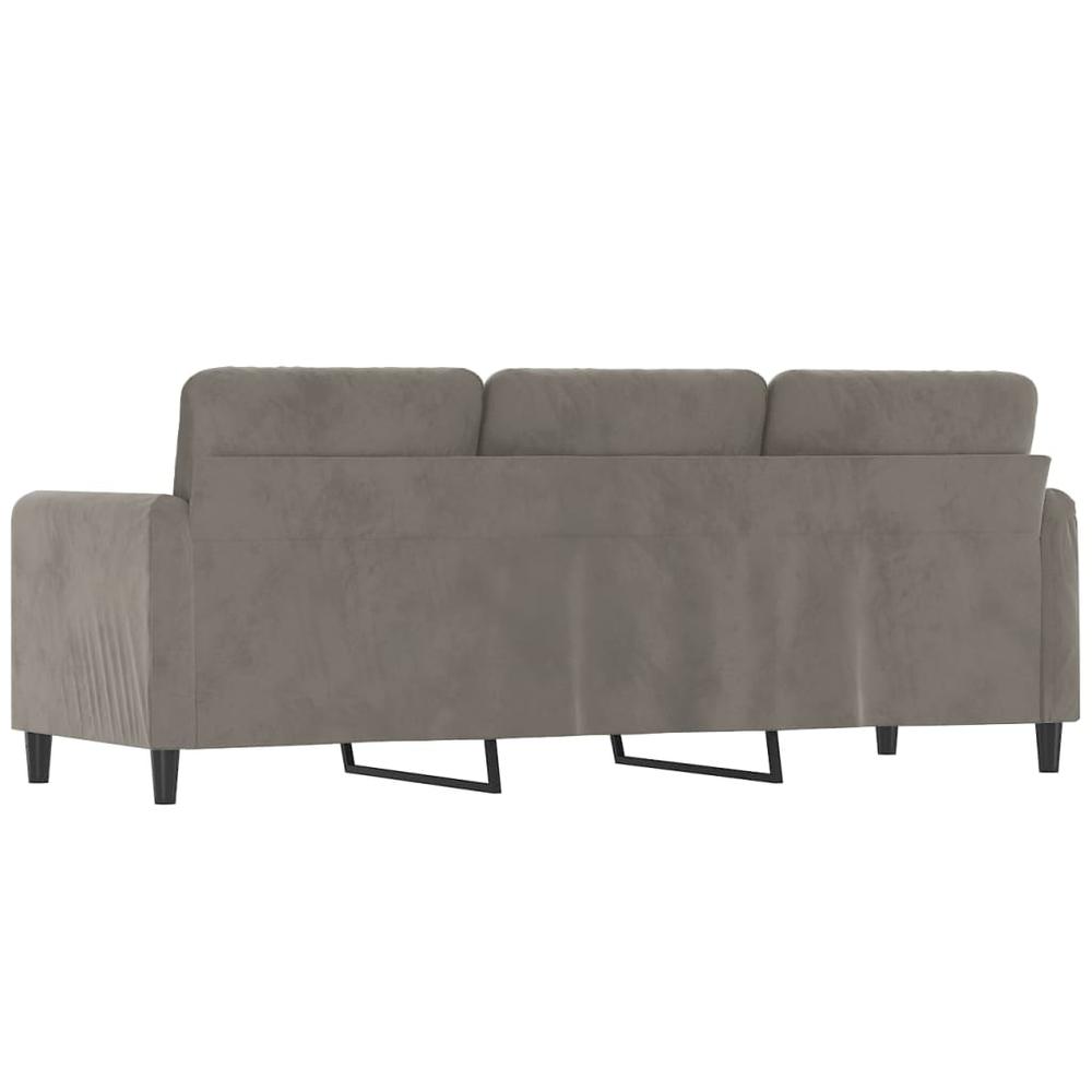 3-Seater Sofa Light Gray 70.9" Velvet. Picture 4