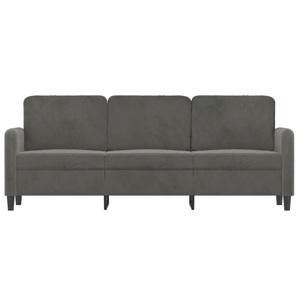 3-Seater Sofa Dark Gray 70.9" Velvet. Picture 2