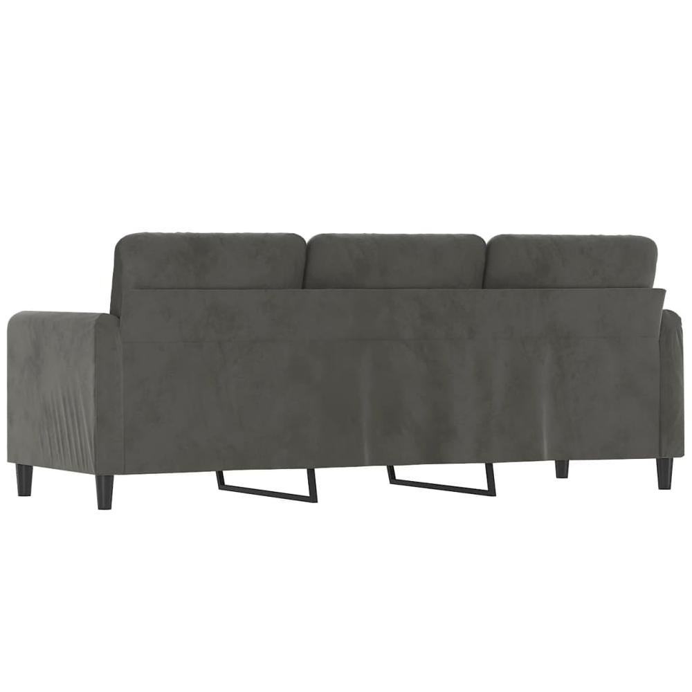3-Seater Sofa Dark Gray 70.9" Velvet. Picture 4