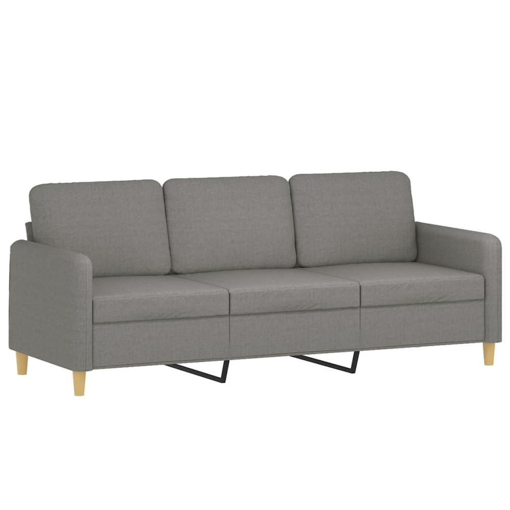 3-Seater Sofa Dark Gray 70.9" Fabric. Picture 1