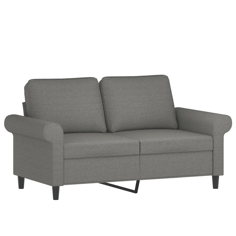 2-Seater Sofa Dark Gray 47.2" Fabric. Picture 1